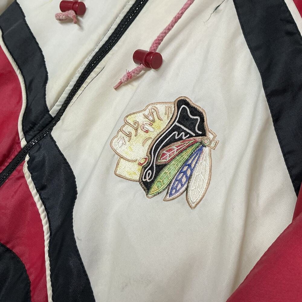 1990s Vintage Chicago Blackhawks NHL Puffer Fans Gear Tag Made in Korea XL - Picture 4 of 8